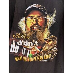 Duck Dynasty T-Shirt Uncle Si "I didn't do it" Cotton Graphic Mens Size L Brown